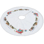 Shelling Sleigh, Snowing, Weihnachten Fleece Weihnachtsbaumdecke (Schrägansicht)