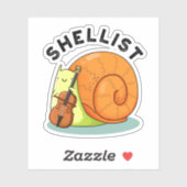 Shellist Funny Snail Cello Pun Aufkleber (Blatt)