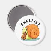 Shellist Funny Snail Cello Pun Magnet (Vorderseite/Rückseite)