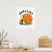 Shellist Funny Snail Cello Pun Poster (Küche)