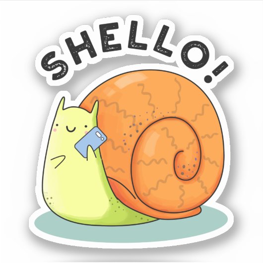 Shello Funny Snail Handy Pub Aufkleber (Vorderseite)