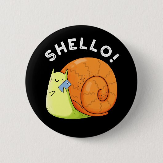 Shello Funny Snail Handy Pub Dark BG Button (Vorderseite)