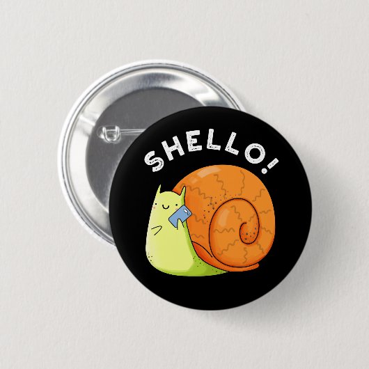 Shello Funny Snail Handy Pub Dark BG Button (Vorne & Hinten)