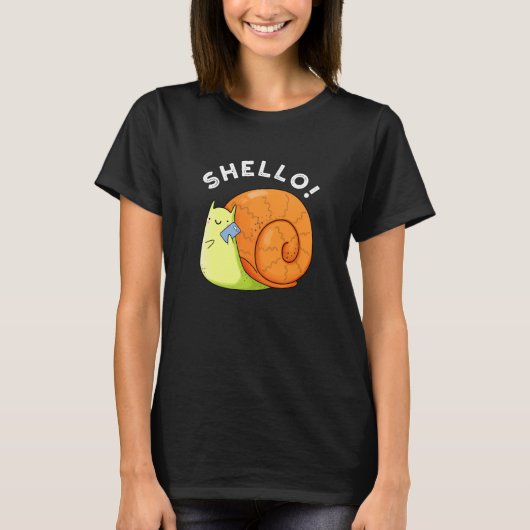 Shello Funny Snail Handy Pub Dark BG T-Shirt (Vorderseite)