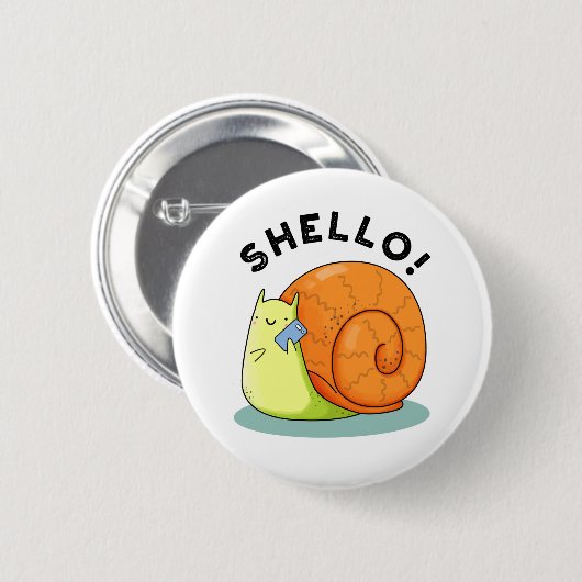 Shello Funny Snail Telefone Pub Button (Vorne & Hinten)
