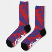 Shello There Blue and Red Floral Hummer Socken (Linkes Detail)