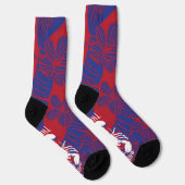 Shello There Blue and Red Floral Hummer Socken (Rechts)