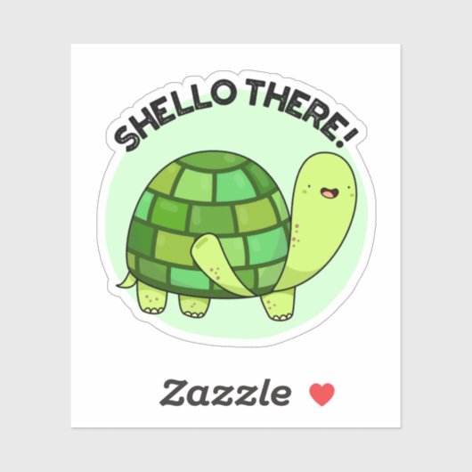 Shello There Funny Tortoise Pun Aufkleber (Blatt)