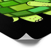 Shello There Funny Tortoise Pun Dark BG Poster (Ecke)