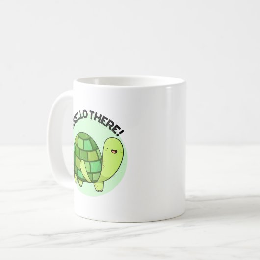 Shello There Funny Tortoise Pun Kaffeetasse (Vorderseite Links)
