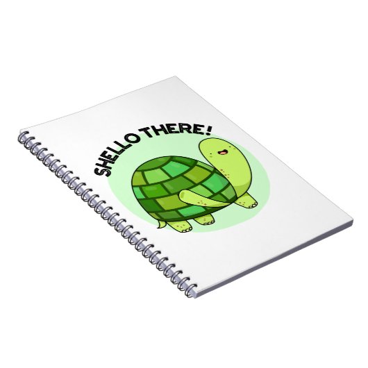 Shello There Funny Tortoise Pun Notizblock (Rechte Seite)