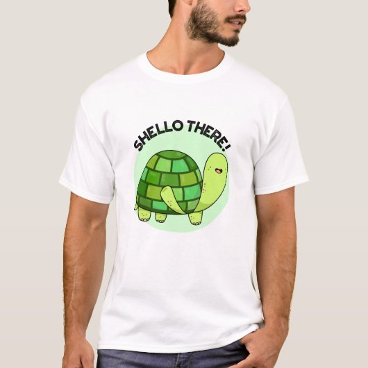 Shello There Funny Tortoise Pun T-Shirt (Vorderseite)