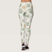 Shells Beach Green Palm Tree Leaves Leggings (Rückseite)