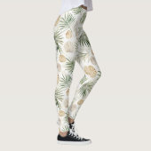 Shells Beach Green Palm Tree Leaves Leggings (Rechts)