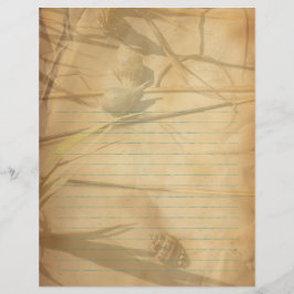 Shells in Grass Vintage Lined Binder Paper Flyer