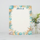 Shells of the Sea Stationery Paper Briefbogen (Stehend Vorderseite)