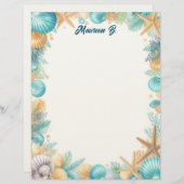 Shells of the Sea Stationery Paper Briefbogen (Vorne/Hinten)