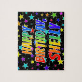 "SHELLY" Vorname, Spaß "GLÜCKLICHER GEBURTSTAG" Puzzle (Vertikal)