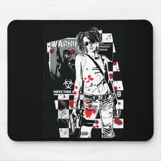 Shelly-Zombie-Jäger Mousepad (Vorne)