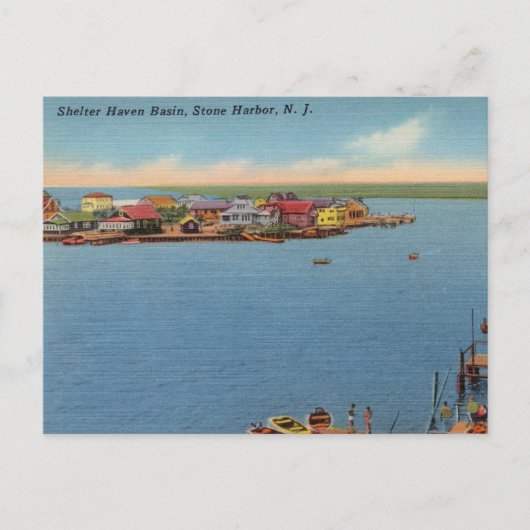 Shelter Haven Becken, Stone Harbour, New Jersey Postkarte (Vorderseite)