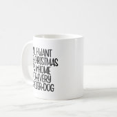Shelter Hund Weihnachtsfeier Tasse (Vorderseite Links)