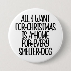 Shelter Hund Weihnachtsknopf Button
