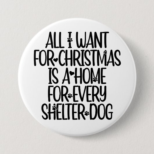 Shelter Hund Weihnachtsknopf Button (Vorderseite)