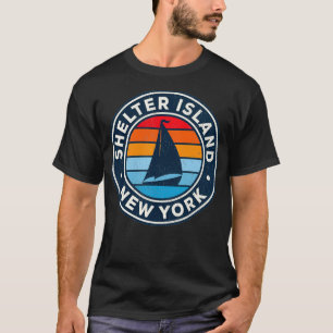 Shelter Island New York NY Vintag Sailboat Retro T-Shirt
