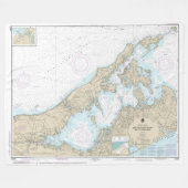 Shelter Island Sound and Peconic Bays Chart Fleecedecke (Vorderseite (Horizontal))