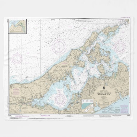 Shelter Island Sound and Peconic Bays Chart Fleecedecke (Vorderseite (Horizontal))