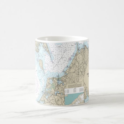 Shelter Island Sound and Peconic Bays Chart Kaffeetasse (Mittel)