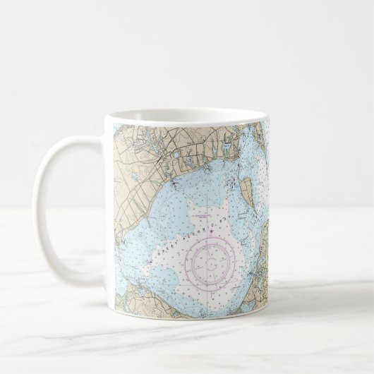 Shelter Island Sound and Peconic Bays Chart Kaffeetasse (Links)