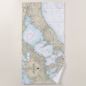 Shelter Island Sound and Peconic Bays Chart Strandtuch (Vorderseite)