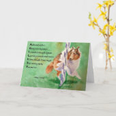 Sheltie Agility-Gedicht Karte (Gelbe Blume)