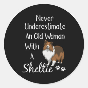 Sheltie Alt und Sheltie Sheltie Mama Runder Aufkleber