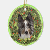Sheltie Art Keramikornament (Links)
