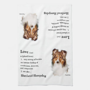 Sheltie Art Liebe ist Geschirrtuch