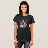 Sheltie Astronaut Dog Outer Space Shetland Sheepdo T-Shirt (Vorne ganz)