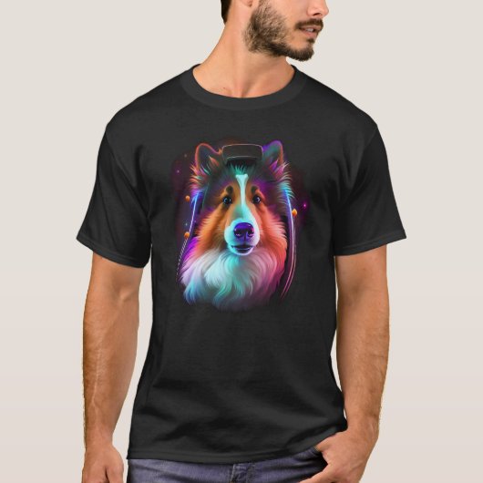 Sheltie Astronaut Dog Outer Space Shetland Sheepdo T-Shirt (Vorderseite)