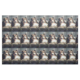 Sheltie auf fettem Viertel Stoff