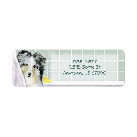 Sheltie Bath Blue Merle Labels (Vorne)