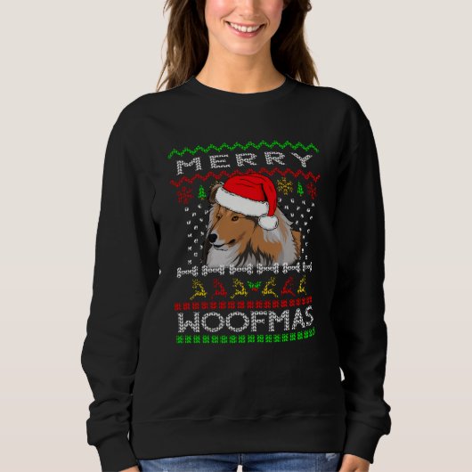 Sheltie Berger Shetland Sheepdog Christmas Dog Sweatshirt (Vorderseite)