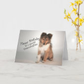 Sheltie Birthday Card für Großtochter Karte (Gelbe Blume)