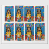 Sheltie Birthday Party Geschenkpapier (Flach)