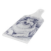 Sheltie & Blumen Schneidebrett (Ecke)