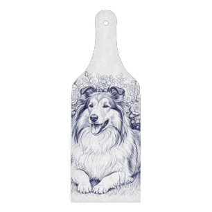 Sheltie & Blumen Schneidebrett