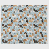 Sheltie Bones and Paws Geschenkpapier (Flach)