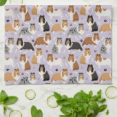 Sheltie Bones and Paws Küchentücher (Gefaltet)