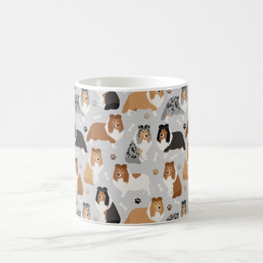 Sheltie Bones and Paws Tasse (Mittel)