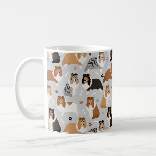 Sheltie Bones and Paws Tasse (Links)